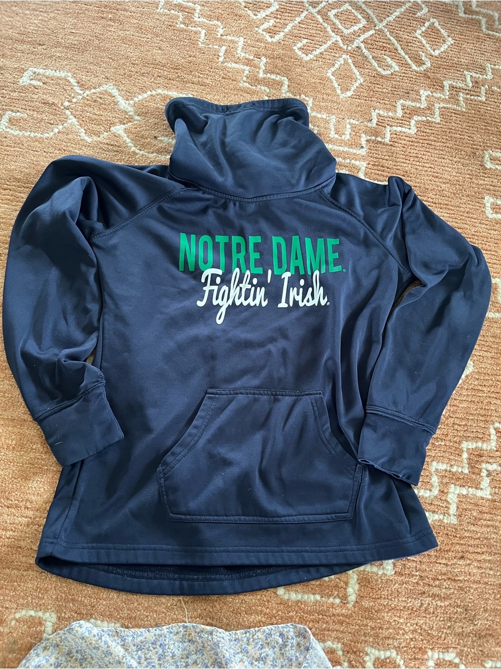 Notre Dame Women’s Navy 'Fightin Irish' Pullover Funnel Neck Hoodie